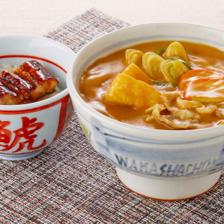 カレーうどんとミニうな丼
