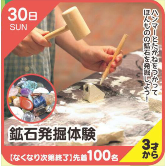 【キッズクラブ】鉱石発掘体験