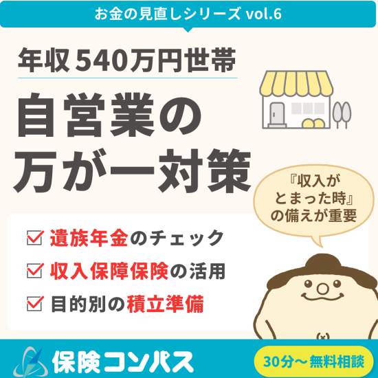 【年収540万 お悩み別相談＜自営業の万が一対策＞】について