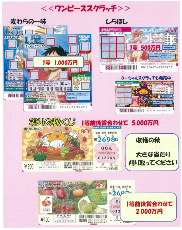 麦わらの一味参戦！1等1000万円